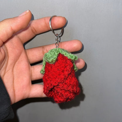Porte clé bouton de rose