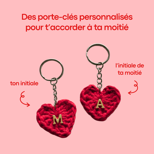 Duo de porte-clés coeur personnalisé